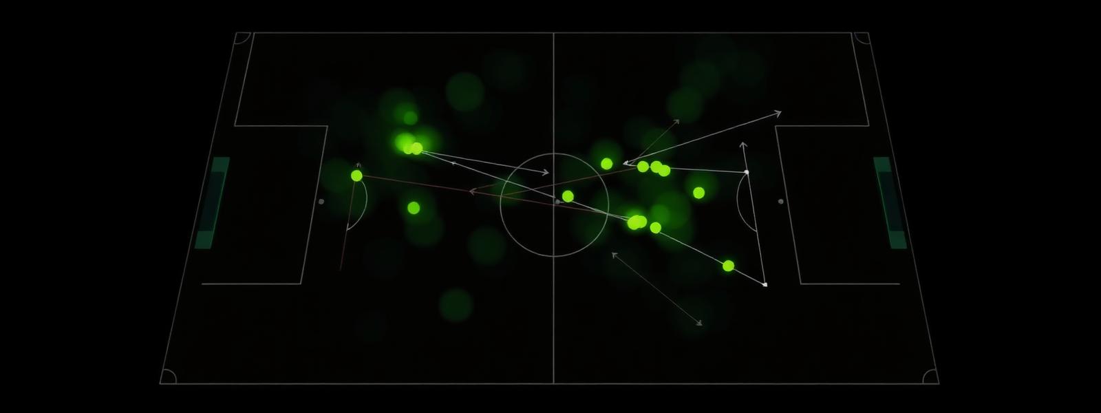 Heatmap tactique d'un terrain de football